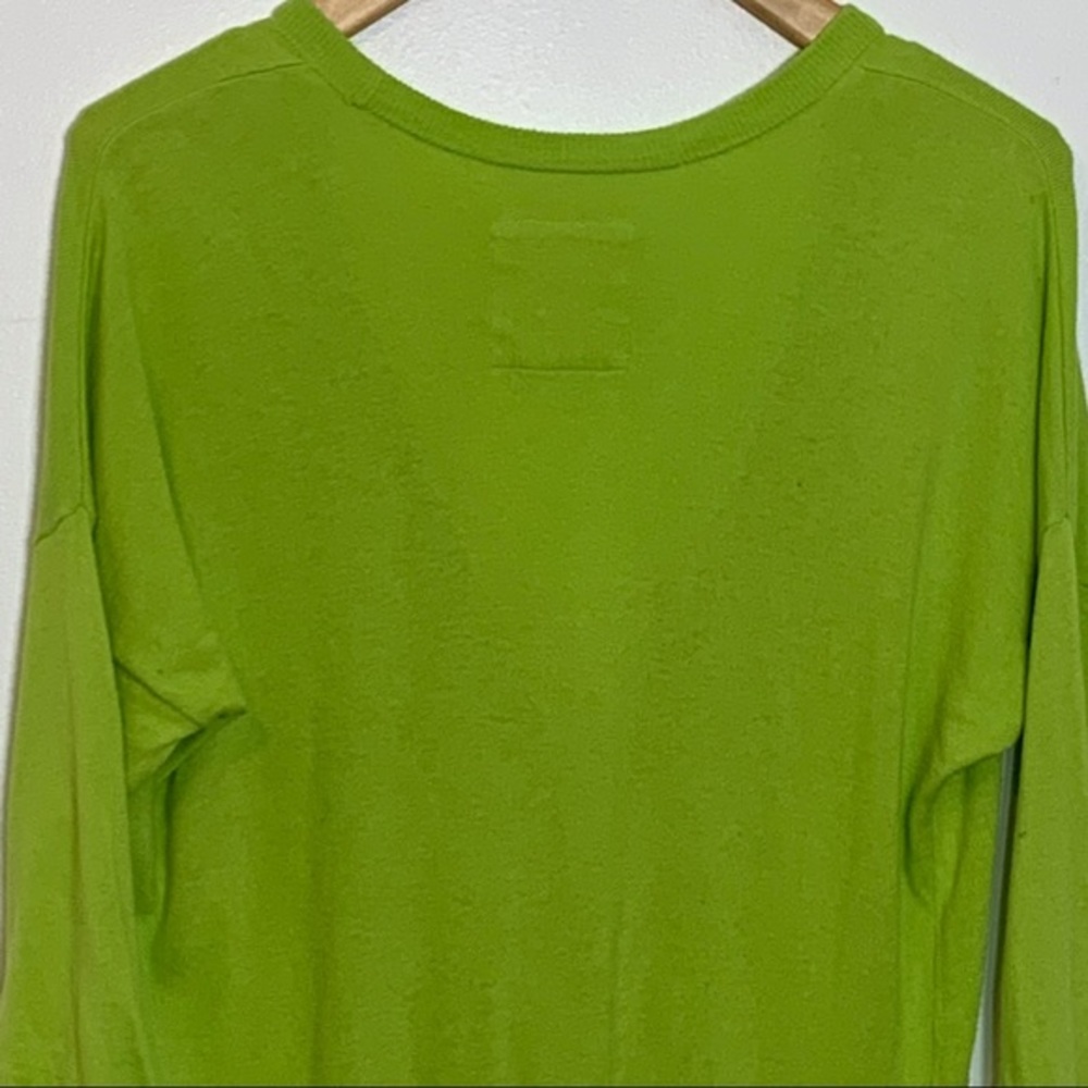 EUC Hollister bright green cardigan sweater Preppy Classic Collegiate Jr Large - Picture 5 of 9